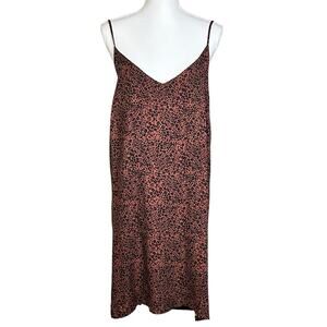GB Lounge Dress With Topper Set Size XL Brown Black Animal Rayon Loungewear